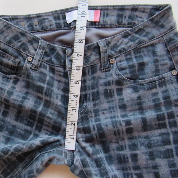 CAbi Women's Curvy Skinny Fit Jeans Mid Rise Stretch Tie Dye Grid Blue/Gray Sz 2 - Picture 10 of 12